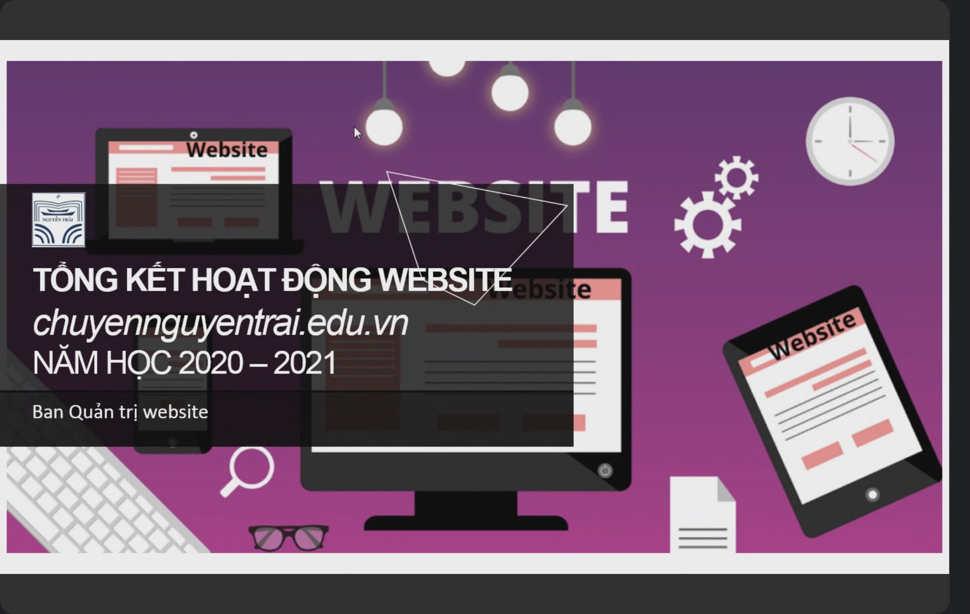 Họp trực tuyến BBT website chuyennguyentrai.edu.vn